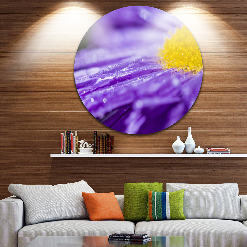 Violet Flower Petal Close-Up, Flower Round Wall Art, 23"