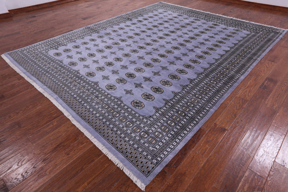 Hand Knotted Silky Bokhara Wool Rug 9' 2" X 11' 7" - Q13786