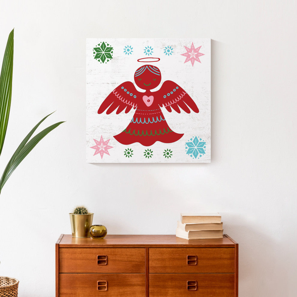 Simple Red Angel 20x20 Canvas Wall Art