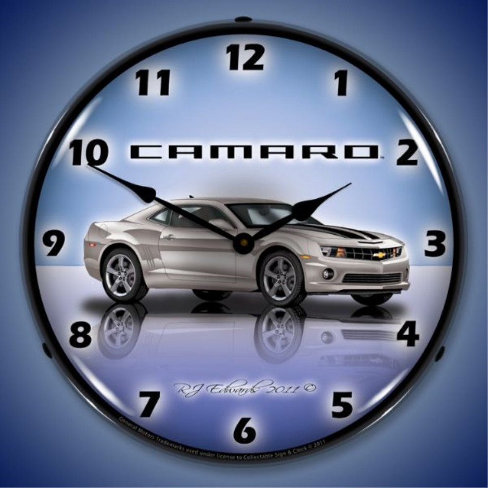GMRE1108337 Camaro G5 Silver Ice Clock