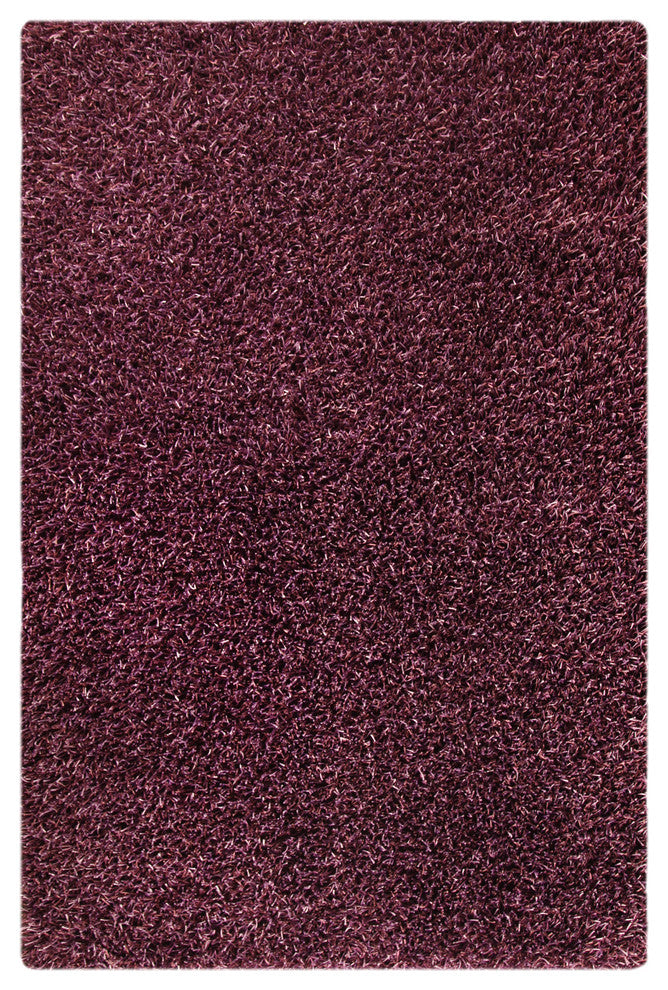 Hand Woven Purple Shag Area Rug