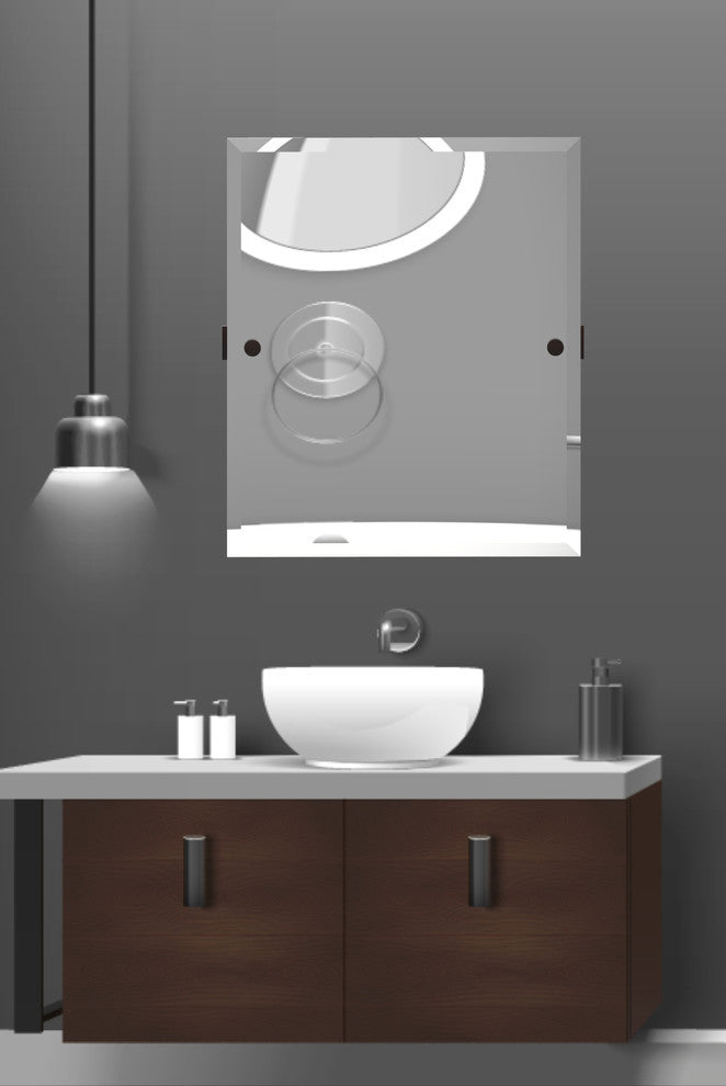 Montero Contemporary Frameless Beveled Edge Tilt Mirror, Matte Black