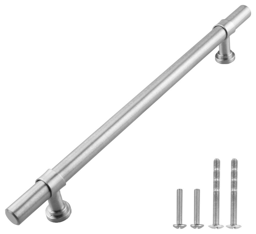Brushed Nickel Handle Pull 7-1/2" (192mm) Hole Centers, 10" Overall Length