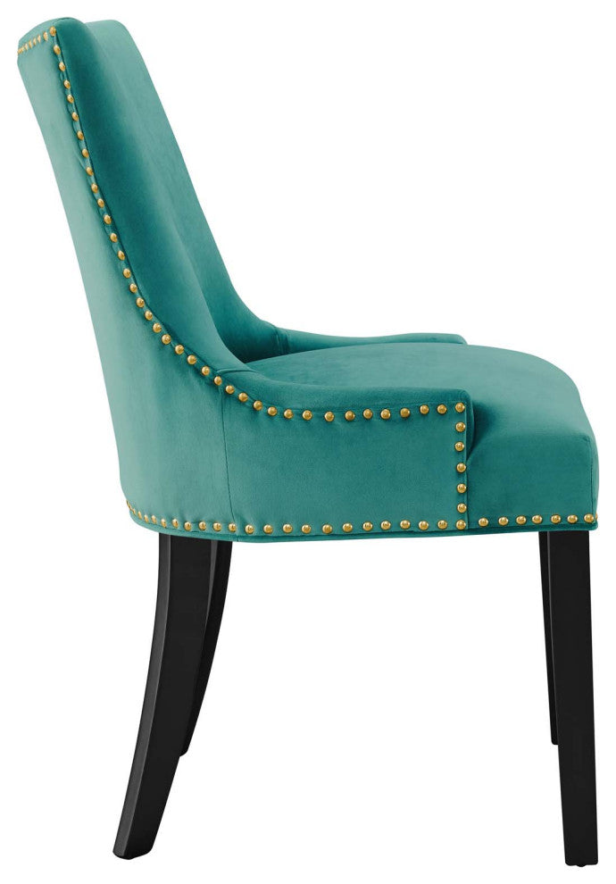 Marquis Performance Velvet Dining Chairs, Set of 2, Teal