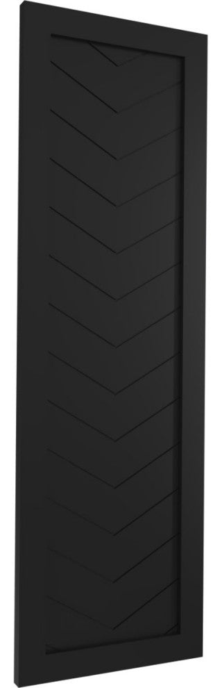 15"W True Fit PVC Single Panel Chevron Modern Style, Black, 60"H