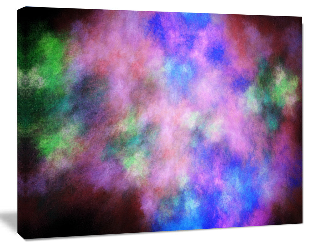 Multi Color Bright Sky with Stars, Oversized Abstract Canvas Art Print, 60x40