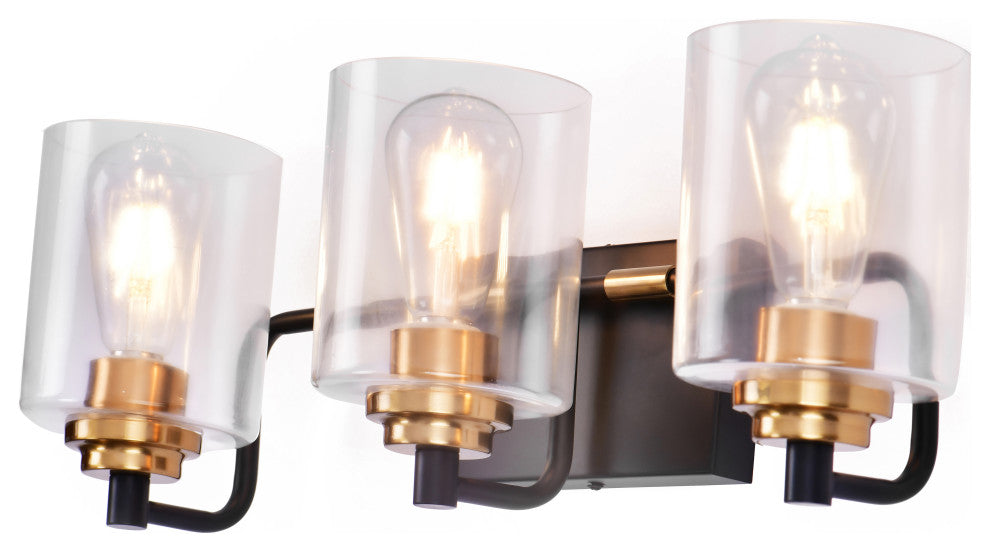 Lazzur Huisne 3 Light 23" Matte Black Wall Sconce
