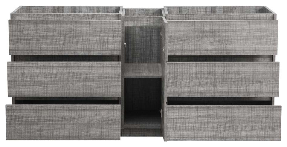 Fresca Lazzaro 72" Gloss Ash Gray Double Sink Cabinet