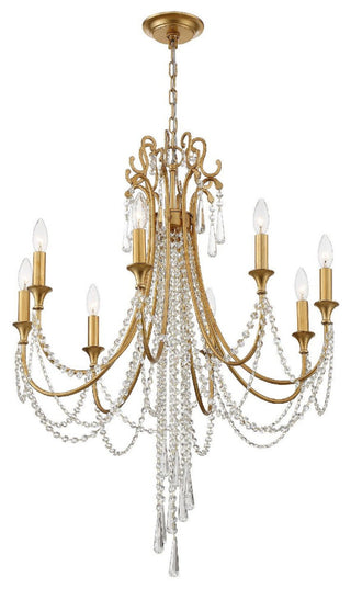 Crystorama Lighting Group ARC-1908-CL-MWP Arcadia 8 Light 26"W - Antique Silver