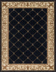 Orleans Traditional Border Area Rug, Black, 6'7" X 9'6"