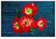 "Red Flowers-Blue" by Ata Alishahi, Canvas Art, 30"x47"