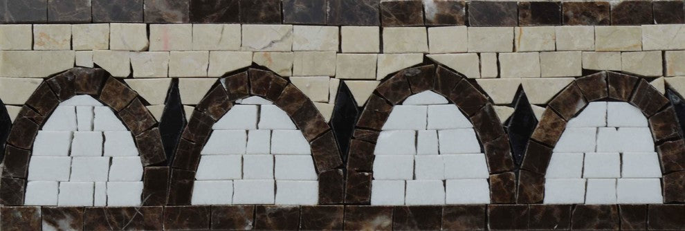Mosaic Border, Abstract Browns, 12"x4"