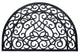 Black Moulded Vines Half-round Rubber Doormat, 24"x36"