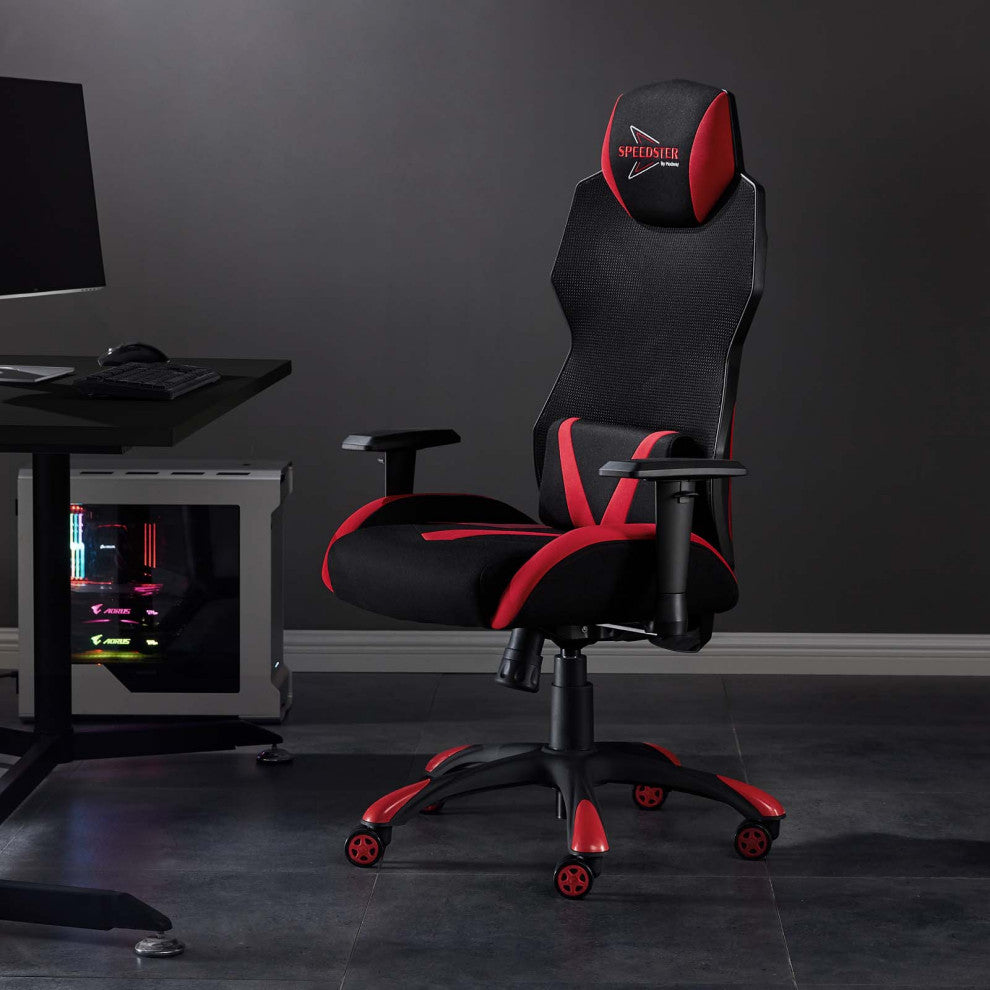 Computer Gaming High Back Chair, Black Red, Modern, Home Business Office