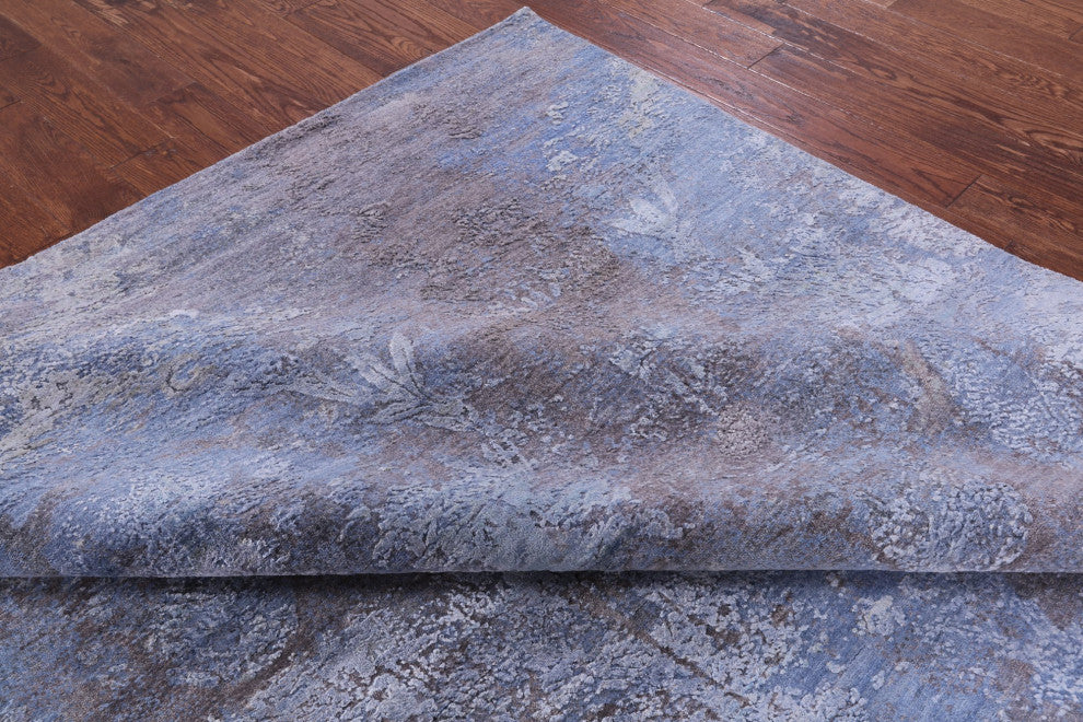7' 11" X 10' 0" Wool and Silk Modern Handmade Rug Q9045