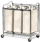 Heavy-Duty 3-Bag Laundry Sorter Cart