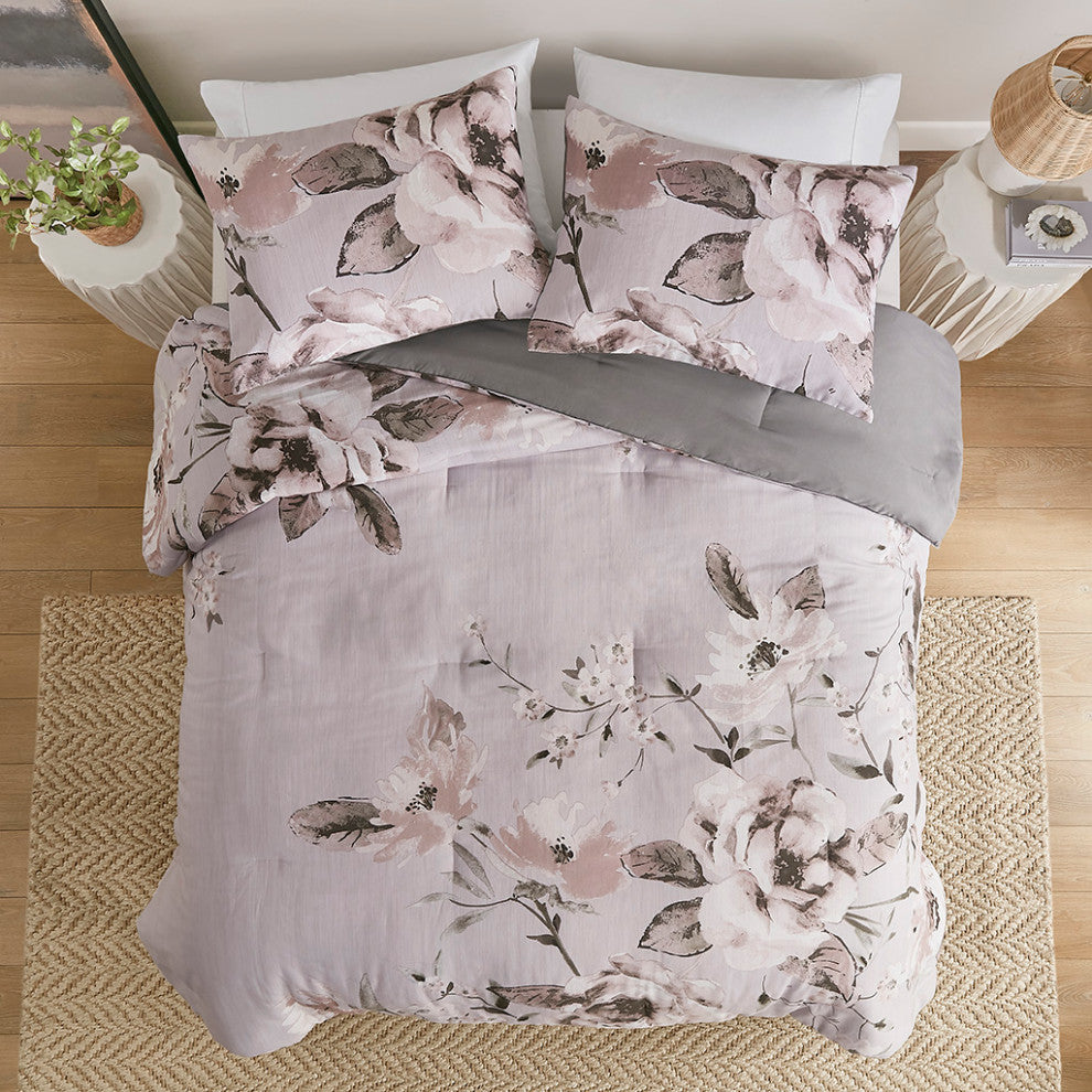 Madison Park Neko 3 Piece Floral Printed Comforter Set