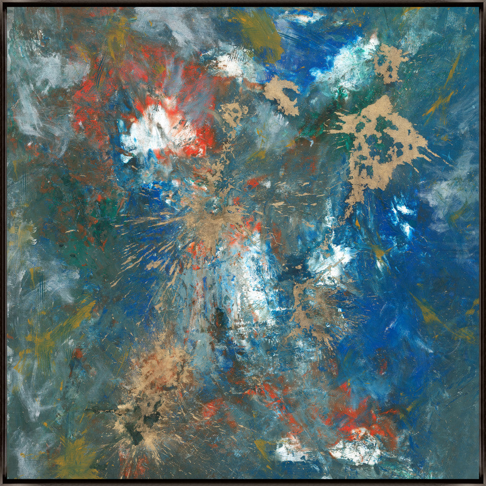40x40 All Over the Place II, Framed Artwork, Espresso