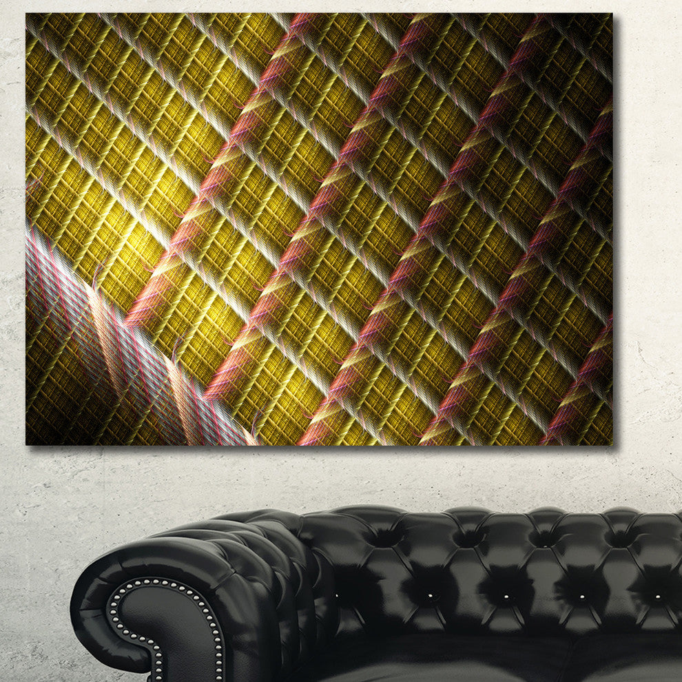 Brown Metal Protective Grids, Oversized Abstract Canvas Art Print, 60x40