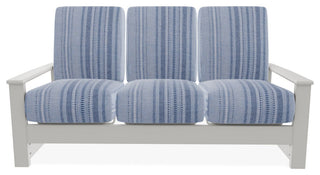 Leeward Deep Seat 3-Seat Outdoor Sofa, Copeland Chambray/Snow