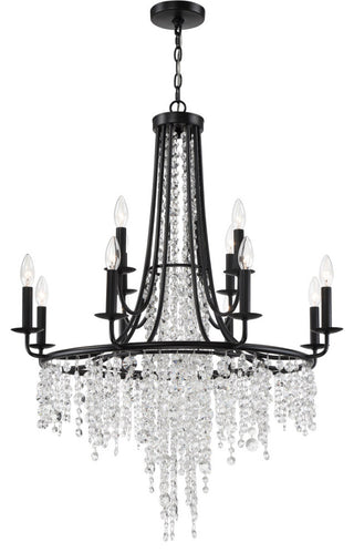 Gabrielle 12 Light Chandelier in Matte Black