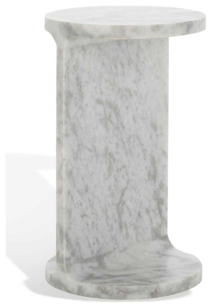 Safavieh Couture Melinda Marble "C" Accent Table, White