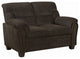 Padded Loveseat with Nail Heads, Brown