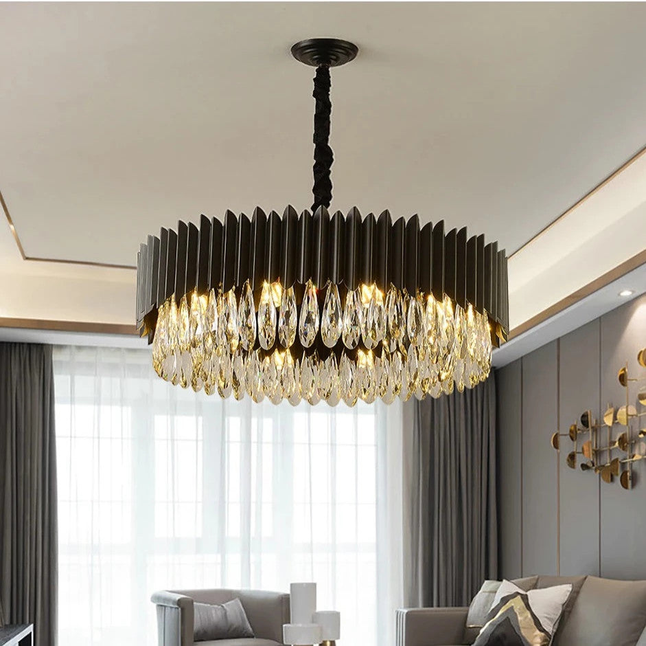 Lugano Crystal Chandelier, Diameter 37"