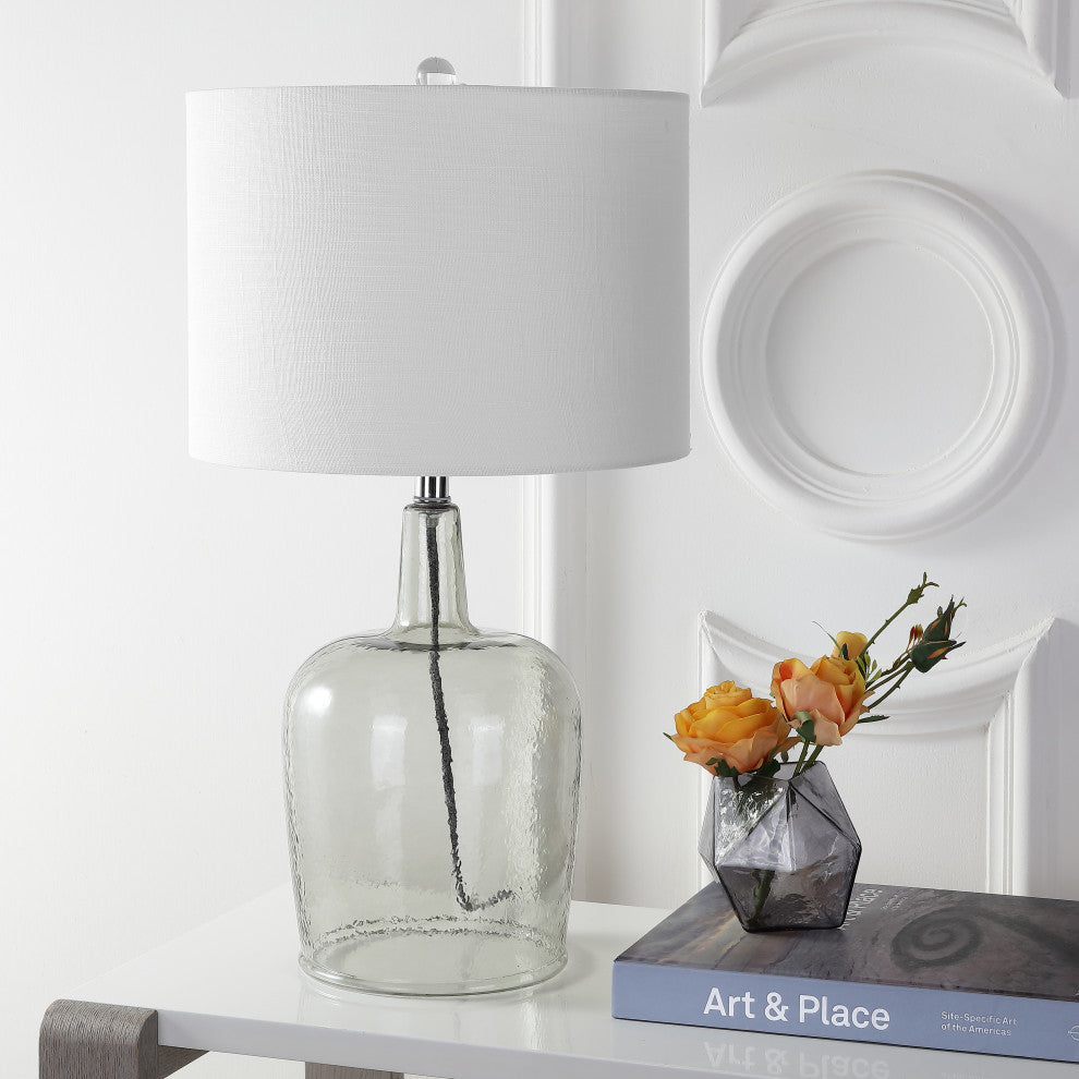 Augustine 26" Glass Table Lamp, Smoked Gray
