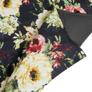 Peony Washed Linen Comforter Set, Blossom, 3 Piece, Charcoal, Super King