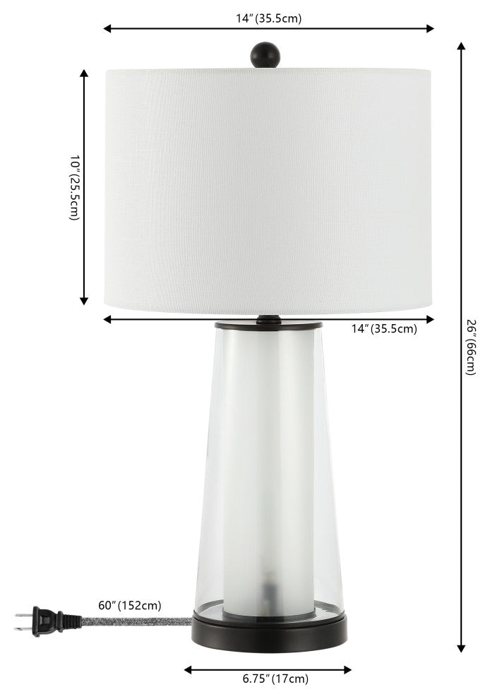 Tryon 26" Modern Minimalist Glass/Iron Nightlight LED Table Lamp,, Set of 2