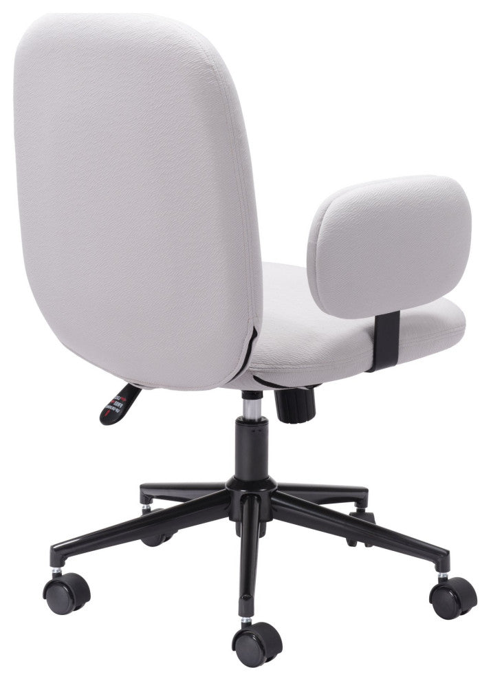 Computer Work Chair, Metal Steel, Fabric, Beige, Black, Home Business Office