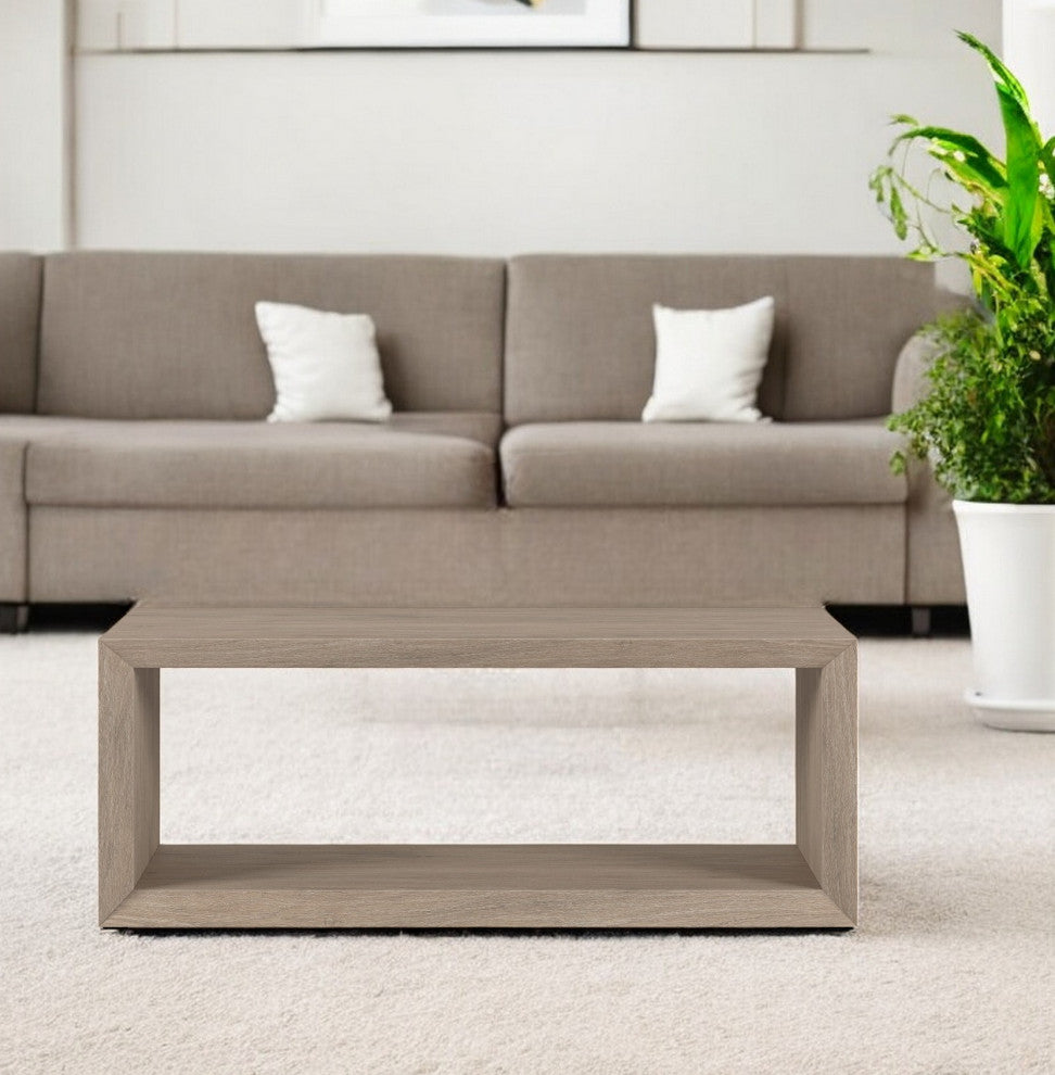 48" Gray Coffee Table With Shelf