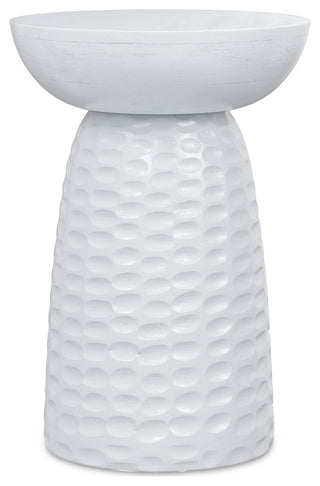 Boyd Solid Mango Wood Wooden Accent Table, White