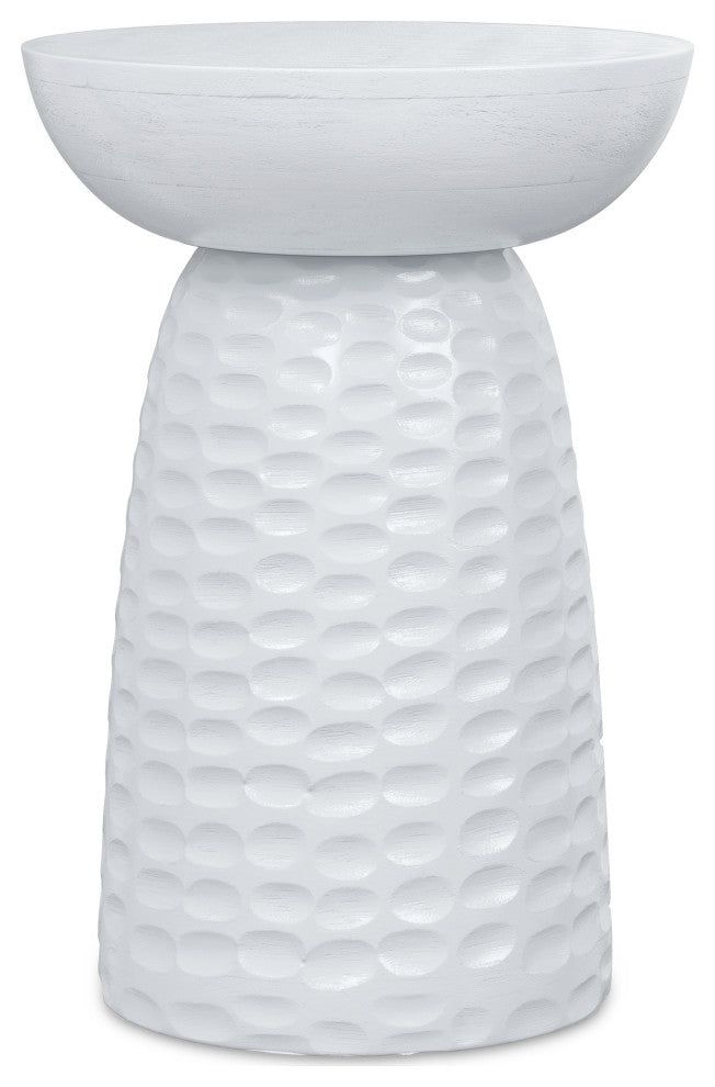 Boyd Solid Mango Wood Wooden Accent Table, White