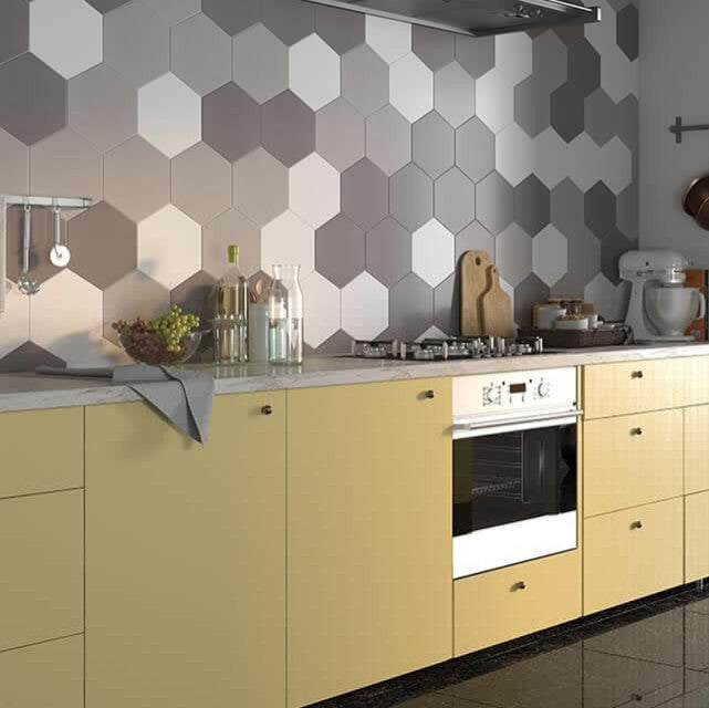 Pure Gray, 10" Hexagon Porcelain Tile, Gray, 74 Sq Ft.