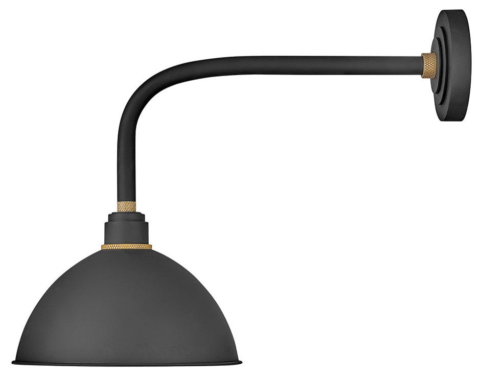 Hinkley Foundry Dome Medium Straight Arm Barn Light, Textured Black