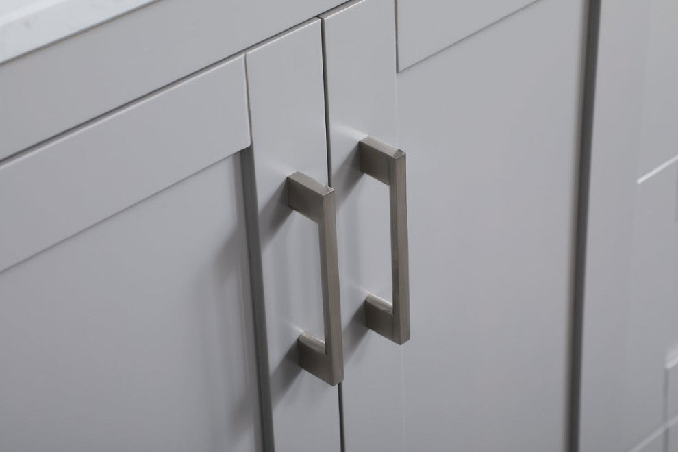 Mia 36" Single Bathroom Vanity, Gray With Backsplash