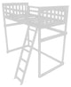 Mission Loft Bed, White, Full, End Ladder