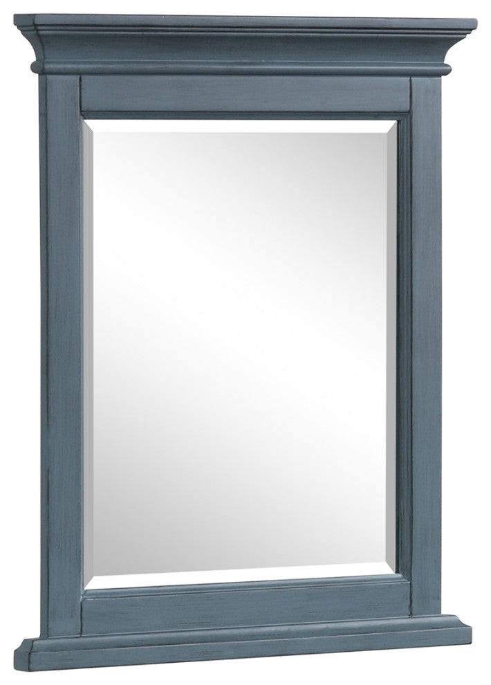 Eviva Britney 24"x30" Rectangular Ash Blue Wooden Framed Mirror