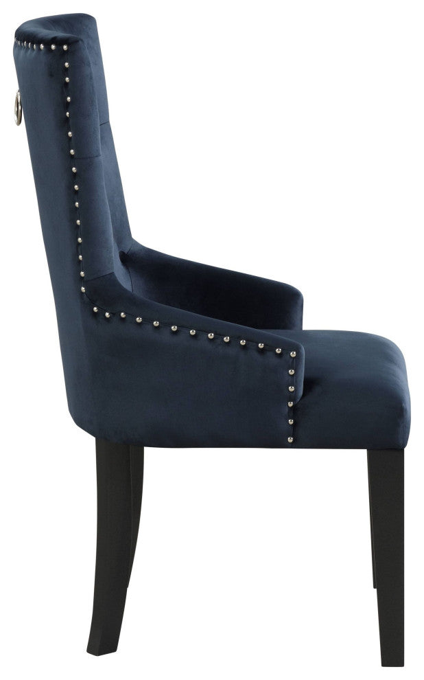 Varian II Side Chair, Black Velvet and Black Finish