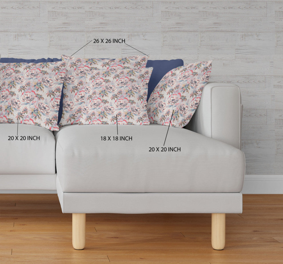 18" Lavender Pink Roses Indoor Outdoor Throw Pillow