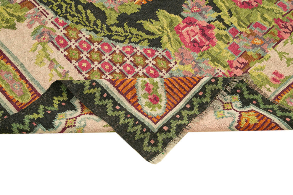 Rug N Carpet - Handmade Moldovian 7' 0'' x 11' 8'' Antique Rose Kilim Rug