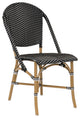 Sofie Outdoor Dining Side Chair, Almond Frame, Black With White Dots
