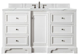 De Soto 60" Single Vanity, Bright White W/ 3 Cm Ethereal Noctis Quartz Top
