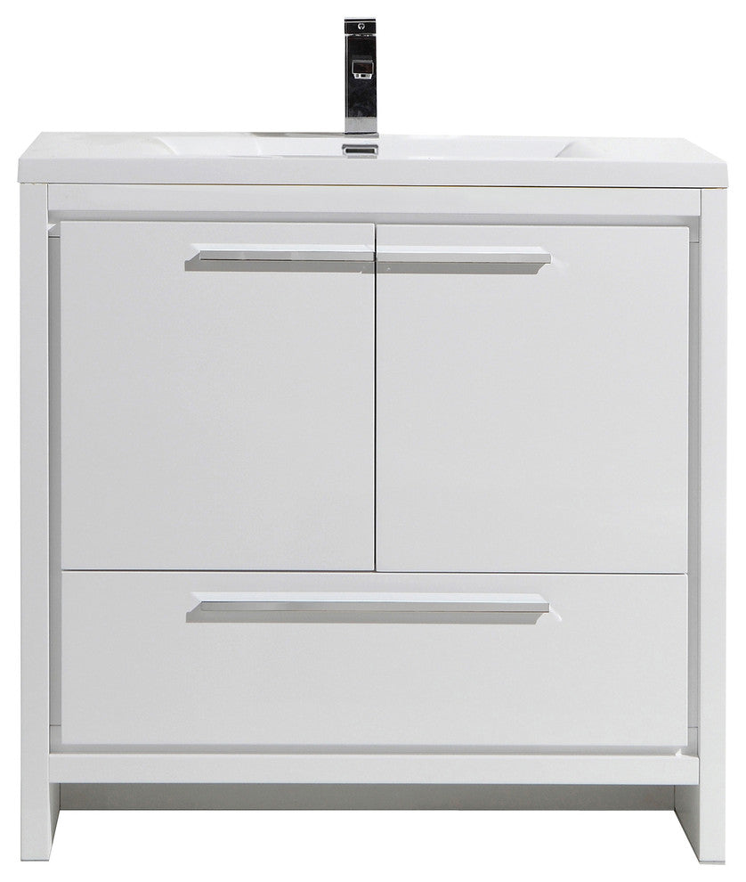 Alma-Allier Freestanding Vanity With Integrated Sink, White, 36"