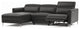 Valencia Andria Leather Reclining Sectional Sofa Left Hand Chaise, Black