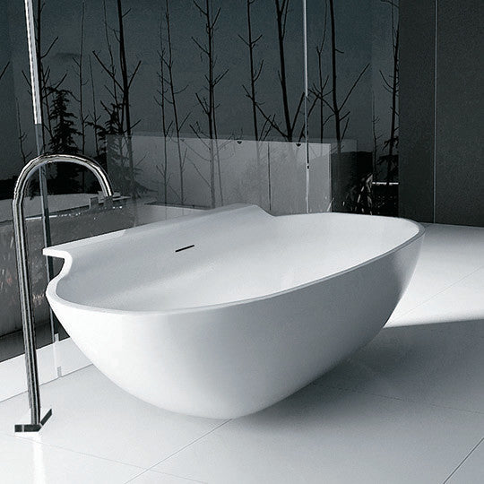 ADM Elipsed Freestanding Bathtub, Glossy White, 70.9"