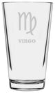 Zodiac Symbol Etched All Purpose 16oz. Libbey Pint Glass, Virgo
