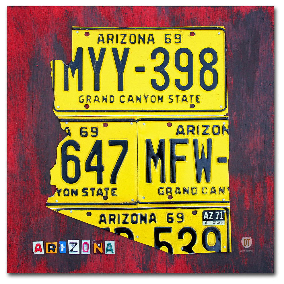 "Arizona License Plate" Canvas Art by Design Turnpike